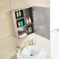 modern stainless steel brush design foshan bathroom mirror cabinet wall mounted makeup storage vanities